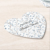 Weiße Hochzeitsdusche mit blauen Blumen Untersetzer (angewinkelt)