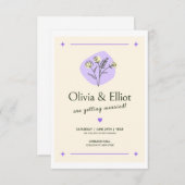 Weiße Hochzeitseinladung mit einem dünnen Silberbo Einladung (Vorne/Hinten)