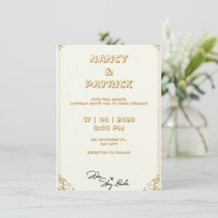 Weiße Hochzeitseinladung mit leichter Spitze Einladung