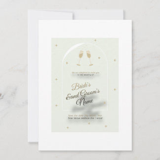 Weiße Hochzeitseinladung mit modernem blauem Druck Einladung