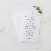weiße Hochzeitseinladung mit Umschlag mit Efeu Einladung (Vorne/Hinten)