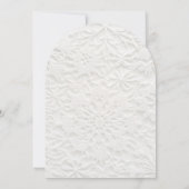 Weiße Hochzeitseinladung mit Wintermonogramm Einladung (Rückseite)