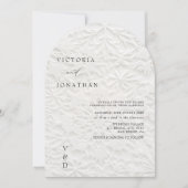 Weiße Hochzeitseinladung mit Wintermonogramm Einladung (Vorderseite)
