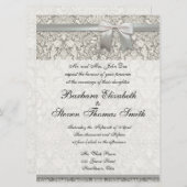 Weiße Hochzeitseinladung traditionelle Vorlage (Vorne/Hinten)