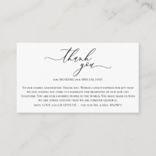 Weiße Hochzeitsfeier Foto Vielen Dank Begleitkarte