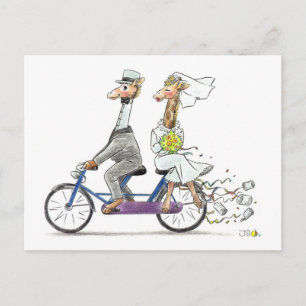 Weiße Hochzeitskarte Postkarte