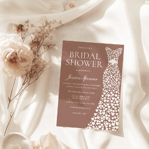 Weiße Hochzeitskleid-Ton-Brautparty Einladung