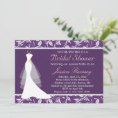 Weiße HochzeitskleidBrautparty-Einladung Einladung (Stehend Vorderseite)