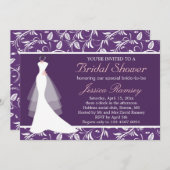 Weiße HochzeitskleidBrautparty-Einladung Einladung (Vorne/Hinten)