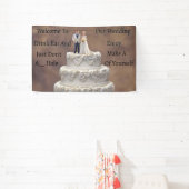 weiße Hochzeitskuchen mit Bridal-Paar, Banner (InSitu)