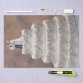 weiße Hochzeitskuchen mit Bridal-Paar, Seidenpapier (Handwerk)