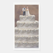 weiße Hochzeitskuchen mit Bridal-Paar, Serviette (Vorderseite)