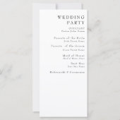 Weiße Hochzeitsprogramm für Haustiere (Rückseite)