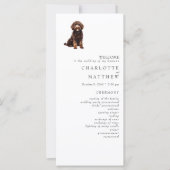 Weiße Hochzeitsprogramm für Haustiere (Vorderseite)