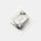 Weiße Hochzeitsrolle mit Blumenrand  Serviette (Ecke)