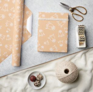 Weiße Hochzeitsrosen Brautparty-Geschenke Nahtlos Geschenkpapier