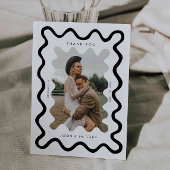 Weiße Hochzeitssache mit kratziger Hand Dankeskarte