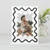 Weiße Hochzeitssache mit kratziger Hand Dankeskarte (Stehend Vorderseite)