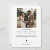 Weiße Hochzeitssache mit kratziger Hand Dankeskarte (Rückseite)