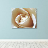 Weiße Hochzeitssonne-Rose Leinwanddruck (Insitu (Holzboden))