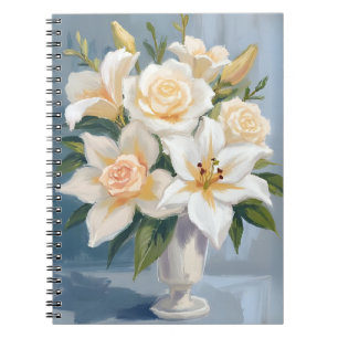 Weiße Hochzeitsstrauß-Blumen-Aquarell Notizblock