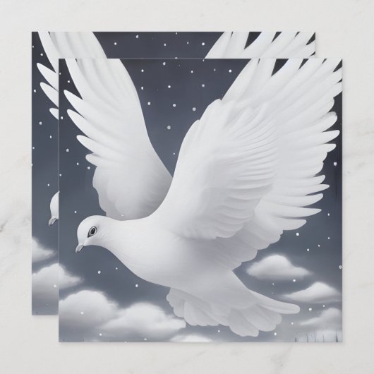 Weiße Hochzeitstaube in Wolken (Vorne/Hinten)