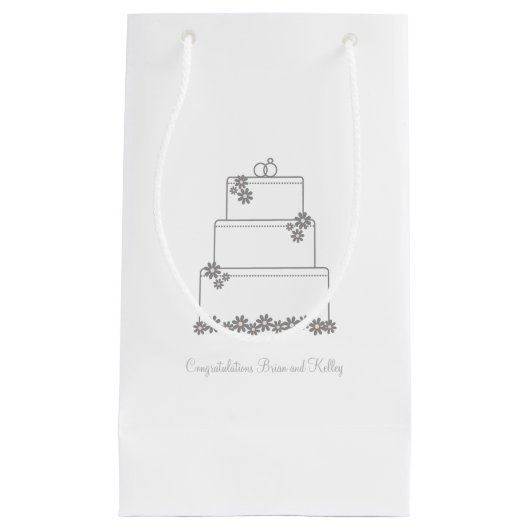 Weiße Hochzeitstorte-Geschenk-Tasche Kleine Geschenktüte (Vorderseite)