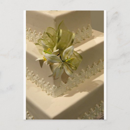 Weiße Hochzeitstorte Postkarte (Vorderseite)
