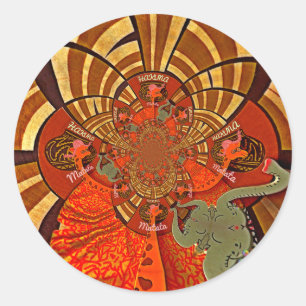 Weiße Höhen: Schönes, sonniges Giraffe Afrikanisch Runder Aufkleber