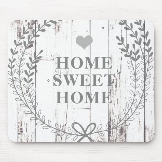 Weiße Holz-Rustikale Farmhaus-Shabby-Chic-Anpassun Mousepad (Vorne)