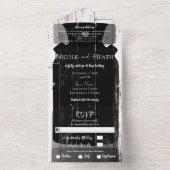 Weiße Holzbauernhof Pitcher Barn Wedding All In One Einladung (Innen Boden)