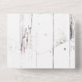 Weiße Holzbauernhof Pitcher Barn Wedding All In One Einladung (Rückseite)