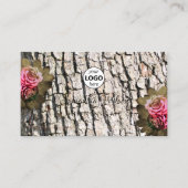 Weiße Holzkörnchen Rosen Naturbaum Bark Logo Visitenkarte (Vorderseite)