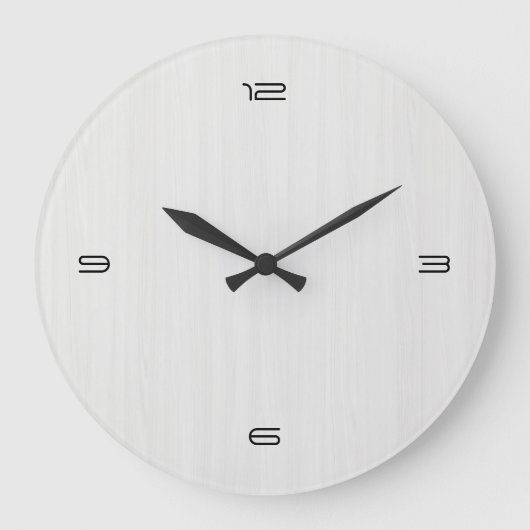 Weiße Holzkörnigkeit Große Wanduhr (Vorderseite)