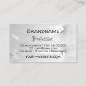 Weiße Holzpappen Rustikale Baumrinde mit Monogramm Visitenkarte (Rückseite)