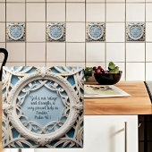 Weiße Holzrahmen für blaue Bibelversen Fliese