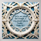 Weiße Holzrahmen für blaue Bibelversen Poster (Vorne)