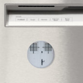 Weiße Holztür mit schwarzen schmiedeeisernen Bars Magnet (In Situ (Geschirrspüler))