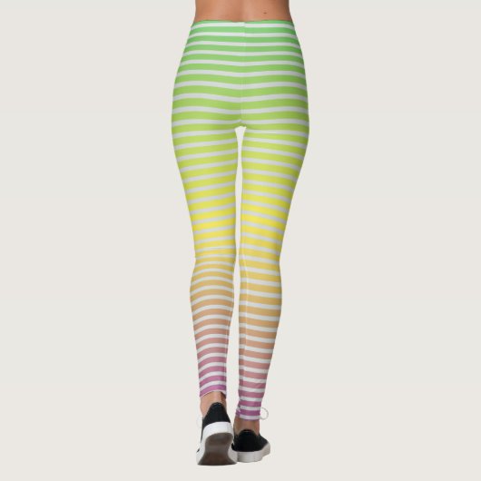 Weiße horizontale Streifen auf einem pastellfarben Leggings (Rückseite)