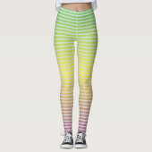 Weiße horizontale Streifen auf einem pastellfarben Leggings (Vorderseite)