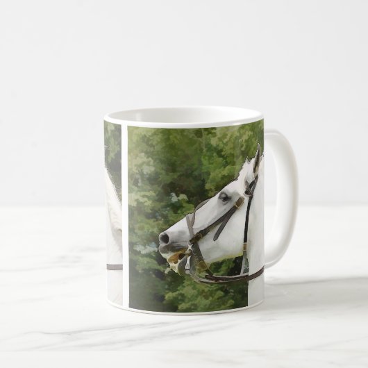 WEISSE HORSE KAFFEETASSE (VorderseiteRechts)