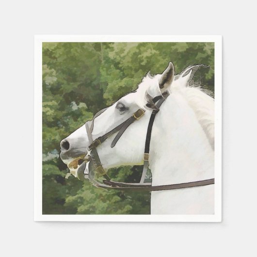 WEISSE HORSE SERVIETTE (Vorderseite)