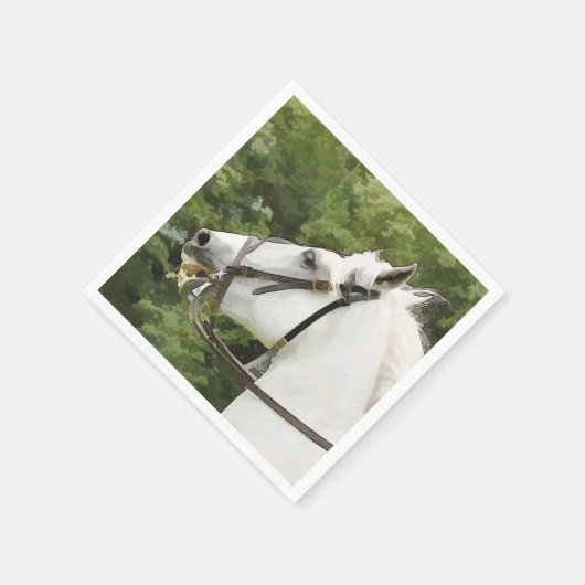WEISSE HORSE SERVIETTE (Ecke)