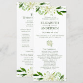 Weiße Hortensien Aquarell-Hochzeitsprogramm mit Bl Programm (Vorne/Hinten)