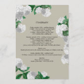 Weiße Hortensien-Blumen-Hochzeitsplan Programm (Rückseite)