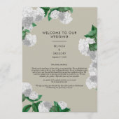 Weiße Hortensien-Blumen-Hochzeitsplan Programm (Vorderseite)
