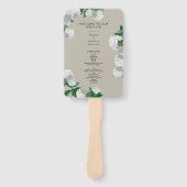 Weiße Hortensien-Blumen-Hochzeitsprogramm Fächer (Vorderseite)