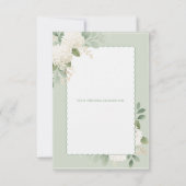 Weiße Hortensien Vintage-Hochzeit Danke (Rückseite)