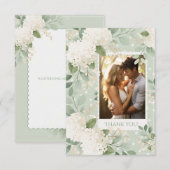 Weiße Hortensien Vintage-Hochzeit Danke (Vorne/Hinten)