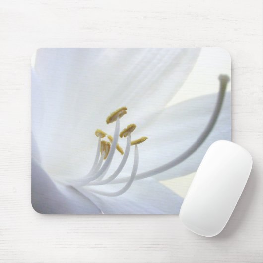 Weiße Hosta-Blume Mousepad (Mit Mouse)